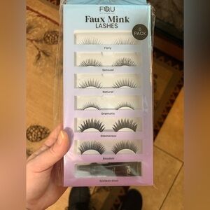 12 Pack False Eyelashes with Glue
